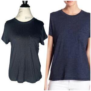Madewell | Women | Black Basic Essential Classic Cotton Pocket Tee | Medium